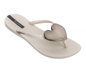 Ipanema Wave Heart Teenslippers Dames Beige Zwart | 29876-XPFH