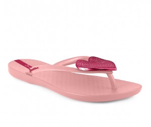 Ipanema Wave Heart Teenslippers Dames Roze Rood | 21964-ZPNB