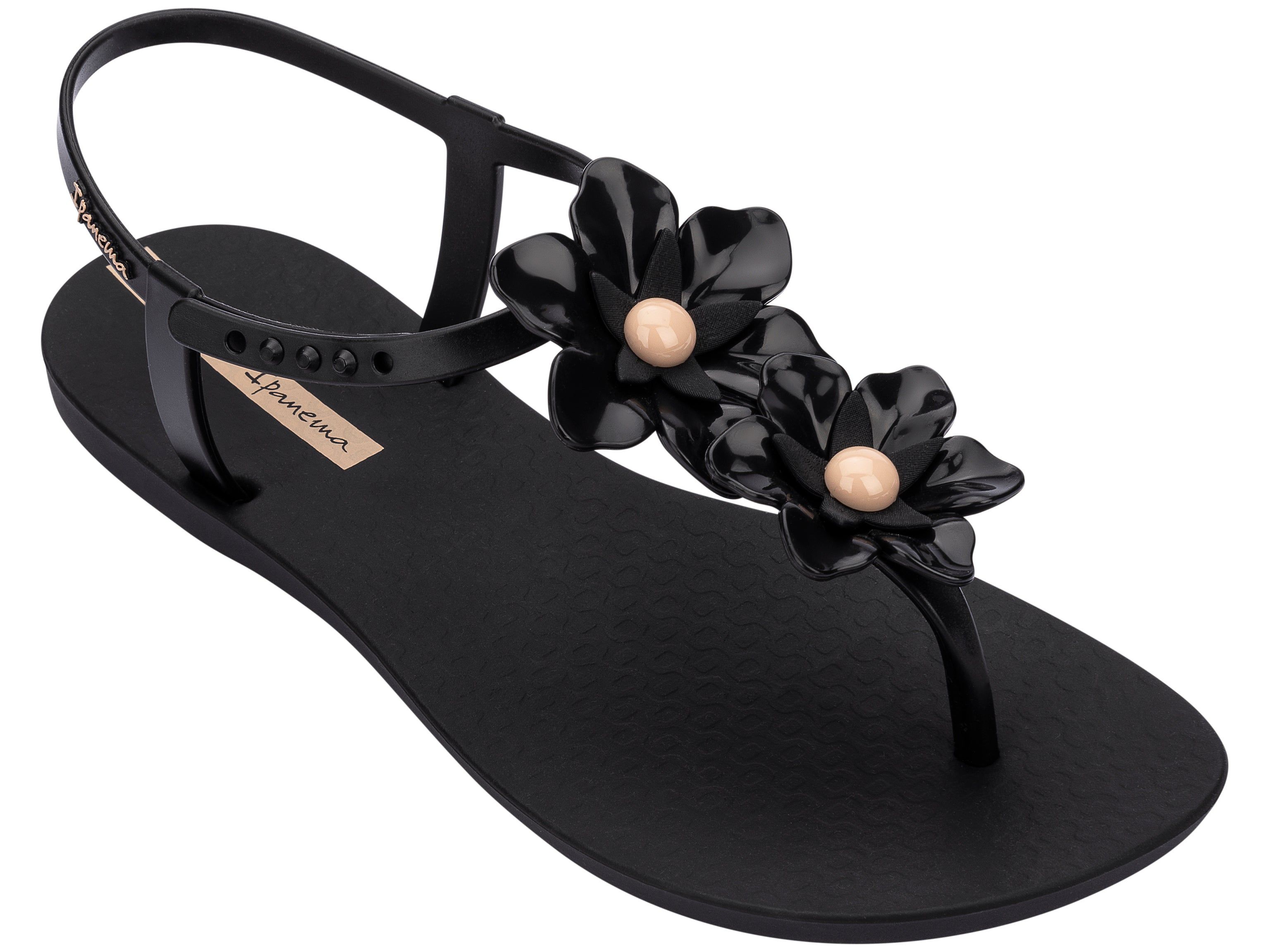 Ipanema Duo Flowers Sandalen Dames Zwart Beige | 94210-MRKI
