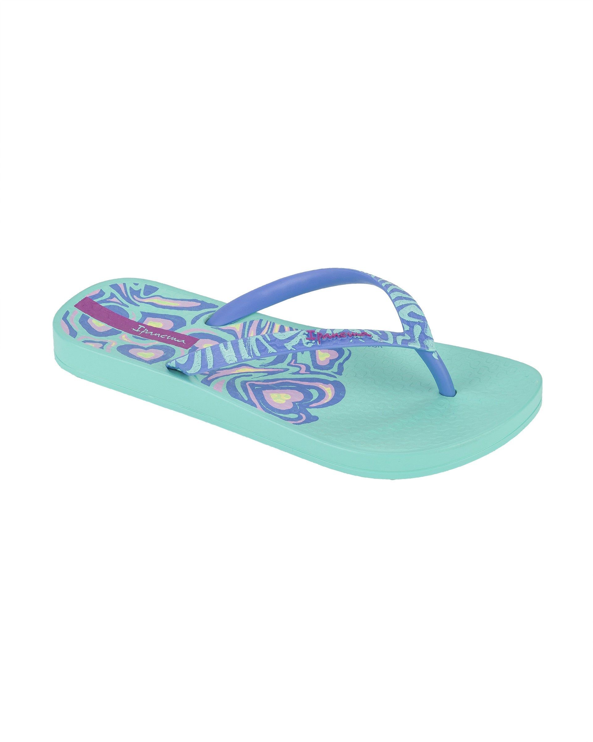 Ipanema Nostalgic Hearts Teenslippers Kinderen Groen Blauw | 50486-BDOV